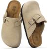 imageProject Cloud Clogs for Kids  Genuine Leather Kids Clogs with Cork Footbed Arch Support  NonSlip Slippers ampamp Sandals for Boys ampamp Girls Footwear Little BentonTaupe Suede
