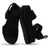 imageProject Cloud Genuine Leather Platform Sandals Women  Memory Foam Insole Slip Resistant Chunky Womens Sandals with adjustable straps  Stylish Women Footwear BronzestarBlack Suede
