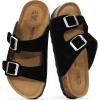 imageProject Cloud Genuine Leather Slides For Kids  Natural Cork Footbed Summer Sandals Beach Slide Sandals for Girls ampamp Boys  NonSlip Boys ampamp Girls Sandals Little VenitaBlack Suede
