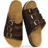 imageProject Cloud Genuine Leather Summer Sandals for Women 2025  Memory Foam ampamp Cork Footbed Beach Vacation Essentials Womens Sandals Comfortable Lightweight Slides for Women Footwear CapriBrown