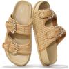imageProject Cloud Platform Summer Sandals for Women 2025  Comfortable and Adjustable Straps Summer Slides with Memory Foam Insole  NonSlip Casual Womens SandalsBeigeraffia