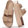 imageProject Cloud Wedge Platform Sandals For Women 2025  Memory Foam Insole ampamp Cork Footbed Platform Heel Slides for Women Footwear  Beach Essential Womens Sandals SoftyBeige