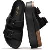 imageProject Cloud Wedge Platform Sandals For Women 2025  Memory Foam Insole ampamp Cork Footbed Platform Heel Slides for Women Footwear  Beach Essential Womens Sandals SoftyBlack
