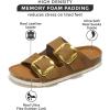 imageProject Cloud Genuine Leather Flat Sandals for Women 2025 Comfortable Beach Essentials Womens Sandals Memory Foam Vacation Essentials Slides for Women Footwear SantoriniTan Leather