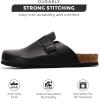 imageProject Cloud Mens Clogs  Full Grain Genuine Leather Memory Foam Clogs for Men Arch Support Cork Footbed  Non Slip Platform Mules BrooklynBlack Distressed
