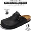 imageProject Cloud Mens Clogs  Full Grain Genuine Leather Memory Foam Clogs for Men Arch Support Cork Footbed  Non Slip Platform Mules BrooklynBlack Distressed