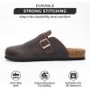imageProject Cloud Mens Clogs  Full Grain Genuine Leather Memory Foam Clogs for Men Arch Support Cork Footbed  Non Slip Platform Mules BrooklynBrown Distressed