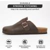 imageProject Cloud Mens Clogs  Full Grain Genuine Leather Memory Foam Clogs for Men Arch Support Cork Footbed  Non Slip Platform Mules BrooklynChocolate Distressed