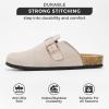 imageProject Cloud Mens Clogs  Full Grain Genuine Leather Memory Foam Clogs for Men Arch Support Cork Footbed  Non Slip Platform Mules BrooklynGrey Suede
