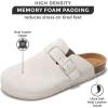 imageProject Cloud Mens Clogs  Full Grain Genuine Leather Memory Foam Clogs for Men Arch Support Cork Footbed  Non Slip Platform Mules BrooklynLightgrey Suede