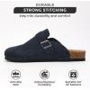 imageProject Cloud Mens Clogs  Full Grain Genuine Leather Memory Foam Clogs for Men Arch Support Cork Footbed  Non Slip Platform Mules BrooklynNavy Suede