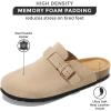 imageProject Cloud Mens Clogs  Full Grain Genuine Leather Memory Foam Clogs for Men Arch Support Cork Footbed  Non Slip Platform Mules BrooklynSand Suede