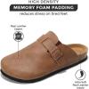 imageProject Cloud Mens Clogs  Full Grain Genuine Leather Memory Foam Clogs for Men Arch Support Cork Footbed  Non Slip Platform Mules BrooklynTaupe Distressed
