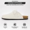 imageProject Cloud Mens Clogs  Full Grain Genuine Leather Memory Foam Clogs for Men Arch Support Cork Footbed  Non Slip Platform Mules BrooklynWhite Suede