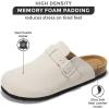 imageProject Cloud Mens Clogs  Full Grain Genuine Leather Memory Foam Clogs for Men Arch Support Cork Footbed  Non Slip Platform Mules BrooklynWhite Suede