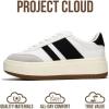 imageProject Cloud Platform Girls Sneakers  Lightweight Memory Foam Insole Laceup Kids Shoes with Trendy Styles  NonSlip Fashion Platform Boys and Girls Shoes Little NitaWhite