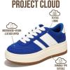 imageProject Cloud Platform Girls Sneakers  Lightweight Memory Foam Insole Laceup Kids Shoes with Trendy Styles  NonSlip Fashion Platform Boys and Girls Shoes Little NitaBlue