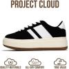 imageProject Cloud Platform Girls Sneakers  Lightweight Memory Foam Insole Laceup Kids Shoes with Trendy Styles  NonSlip Fashion Platform Boys and Girls Shoes Little NitaBlack