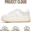 imageProject Cloud Platform Girls Sneakers  Lightweight Memory Foam Insole Laceup Kids Shoes with Trendy Styles  NonSlip Fashion Platform Boys and Girls Shoes Little NitaOffwhite