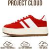 imageProject Cloud Platform Girls Sneakers  Lightweight Memory Foam Insole Laceup Kids Shoes with Trendy Styles  NonSlip Fashion Platform Boys and Girls Shoes Little NitaRed