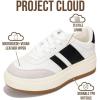 imageProject Cloud Platform Girls Sneakers  Lightweight Memory Foam Insole Laceup Kids Shoes with Trendy Styles  NonSlip Fashion Platform Boys and Girls Shoes Little NitaWhite