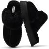 imageProject Cloud Slippers for Women Footwear  Genuine Suede with Memory Foam Clogs and Mules for Women 2025  Non Slip and Lightweight Faux Fur Slippers VikiBlack