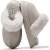 imageProject Cloud Slippers for Women Footwear  Genuine Suede with Memory Foam Clogs and Mules for Women 2025  Non Slip and Lightweight Faux Fur Slippers VikiGrey