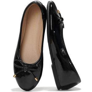 imageProject Cloud Memory Foam Ballet Flats Shoes for Women Footwear and Lightweight Casual Flats for Women  Non Slip Comfortable Ballet Shoes EllisonBlackpatent