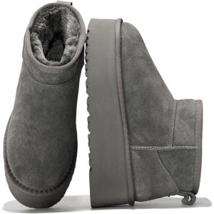 imageProject Cloud 100 Genuine Suede Leather Ankle Boots for Women  AntiSlip Memory Foam Insole Womens Boots  Lightweight Winter Womens Shoes Ankle Booties for Women HuggyGrey