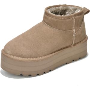 imageProject Cloud 100 Genuine Suede Leather Ankle Boots for Women  AntiSlip Memory Foam Insole Womens Boots  Lightweight Winter Womens Shoes Ankle Booties for Women HuggyTaupe