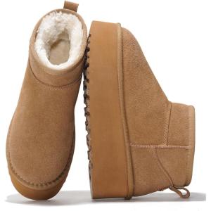 imageProject Cloud 100 Genuine Suede Leather Ankle Boots for Women  AntiSlip Memory Foam Insole Womens Boots  Lightweight Winter Womens Shoes Ankle Booties for Women HuggyChestnut