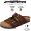 imageProject Cloud Genuine Leather Mens Sandals with Memory Foam Natural Cork Footbed Slides for Men Footwear  NonSlip DoubleStrap Buckle Summer Sandals ArizonaChoco Suede