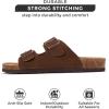 imageProject Cloud Genuine Leather Mens Sandals with Memory Foam Natural Cork Footbed Slides for Men Footwear  NonSlip DoubleStrap Buckle Summer Sandals ArizonaChoco Suede