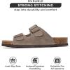 imageProject Cloud Genuine Leather Mens Sandals with Memory Foam Natural Cork Footbed Slides for Men Footwear  NonSlip DoubleStrap Buckle Summer Sandals ArizonaTaupe Suede