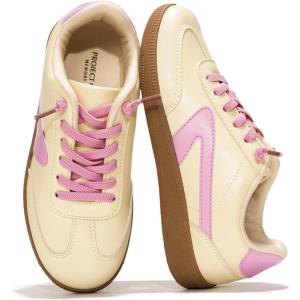 imageProject Cloud Kids Shoes for Girls ampamp Boys  NonSlip Memory Foam Girls Shoes  Lightweight LaceUp Boys Fashion Sneakers Trendy Little IritaYellow