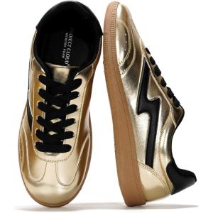 imageProject Cloud Sneakers for Women  LaceUp Shoes for Women Trendy Women Sneakers with Memory Foam Insole Womens Fashion Sneakers NonSlip Womens Shoes IritaBlack Gold