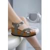 imageProject Cloud Genuine Leather Wedge Sandals for Women 2025  Womens Sandals ampamp Wedges with Memory Foam Insole ampamp Cork Footbed  Platform Wedges Women Footwear CabanaPewter