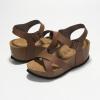 imageProject Cloud Genuine Leather Wedge Sandals for Women 2025  Womens Sandals ampamp Wedges with Memory Foam Insole ampamp Cork Footbed  Platform Wedges Women Footwear CabanaTan