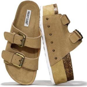 imageProject Cloud Platform Sandals Women Footwear  Genuine Leather and Durable EVA Sole for NonSlip and Comfortable Platform  Fashion Summer Sandals for Women 2025 OliyTaupe