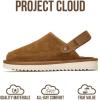 imageProject Cloud Genuine Suede Kids Clogs with Back Strap  Memory Foam and Lightweight Slipon Boys and Girls Sandals with Adjustable Straps  NonSlip Clogs for Kids Sandals Little GoldstarChestnut Suede