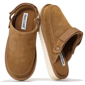 imageProject Cloud Genuine Suede Kids Clogs with Back Strap  Memory Foam and Lightweight Slipon Boys and Girls Sandals with Adjustable Straps  NonSlip Clogs for Kids Sandals Little GoldstarChestnut Suede