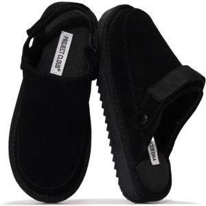imageProject Cloud Genuine Suede Kids Clogs with Back Strap  Memory Foam and Lightweight Slipon Boys and Girls Sandals with Adjustable Straps  NonSlip Clogs for Kids Sandals Little GoldstarBlack Suede