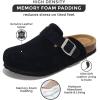 imageProject Cloud Genuine Leather Footbed Clogs for Women  Memory Foam Arch Support Slippers for Women  Trendy Slipons Womens Mules ampamp Clogs Sandals BentonNavy Suede