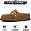 imageProject Cloud Genuine Leather MoccasinStyle Clogs for Women  Memory Foam and Water Resistant Mules Slipon  NonSlip and Durable Clogs Casual Shoes for Women Footwear CarlineChestnut