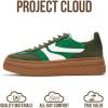 imageProject Cloud Platform Sneakers for Women Footwear  Memory Foam Insole Womens Shoes Lightweight and NonSlip Sole Lace Up Fashion Sneakers DodgeGreen