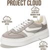 imageProject Cloud Platform Sneakers for Women Footwear  Memory Foam Insole Womens Shoes Lightweight and NonSlip Sole Lace Up Fashion Sneakers DodgeGrey