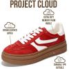 imageProject Cloud Platform Sneakers for Women Footwear  Memory Foam Insole Womens Shoes Lightweight and NonSlip Sole Lace Up Fashion Sneakers DodgeRed