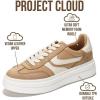 imageProject Cloud Platform Sneakers for Women Footwear  Memory Foam Insole Womens Shoes Lightweight and NonSlip Sole Lace Up Fashion Sneakers DodgeTan Mult