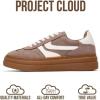 imageProject Cloud Platform Sneakers for Women Footwear  Memory Foam Insole Womens Shoes Lightweight and NonSlip Sole Lace Up Fashion Sneakers DodgeTaupe Multi