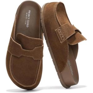 imageProject Cloud Genuine Suede Womens Clog  Memory Foam Arch Support NonSlip Sole Mules ampamp Clogs for Women Footwear  Platform Winter Shoes FoamyChocolate Suede